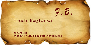 Frech Boglárka névjegykártya